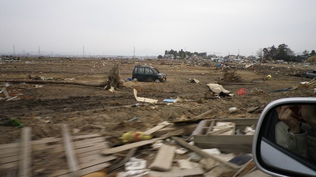 仙台平野、荒浜方面の津波被害