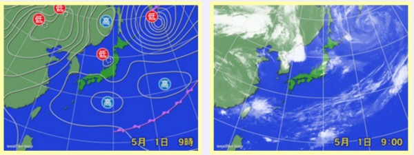 0501 日本海の低気圧で不安定な天気